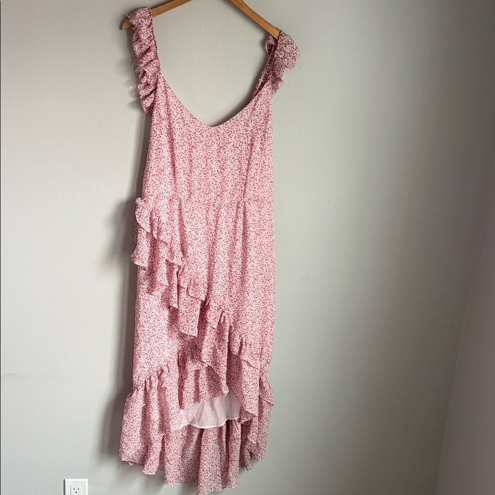 LOVESHACKFANCY Maeve Silk Dress in Rouge 10 - Picture 2 of 13